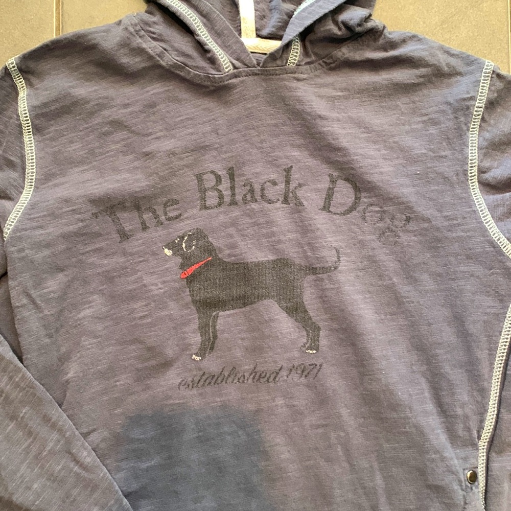 Kids size Small The Black Dog blue lightweight hoodie w/ pockets - Picture 2 of 5